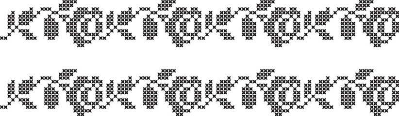 Embroidered cross-national pattern