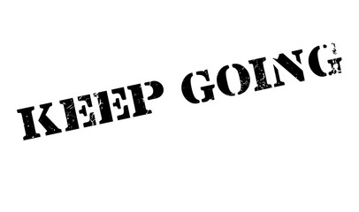 Keep Going rubber stamp. Grunge design with dust scratches. Effects can be easily removed for a clean, crisp look. Color is easily changed.