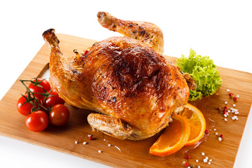 Roast chicken and vegetables
