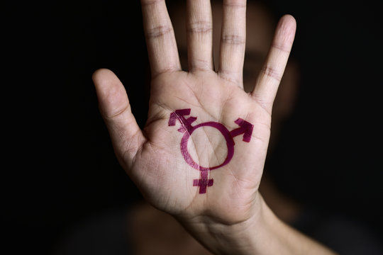 Transgender Symbol In The Palm Of The Hand