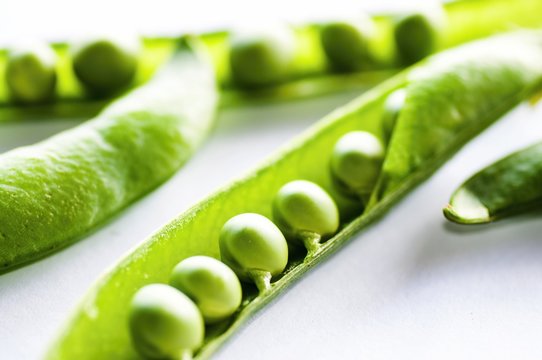 Pod with green peas.