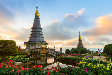 Naklejka premium Nature of Thailand: The Great Holy Relics Pagoda Nabhapolbhumisiri