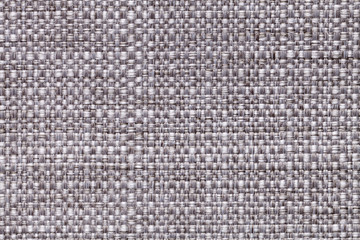 Silver textile background with checkered pattern, closeup. Structure of the fabric macro.