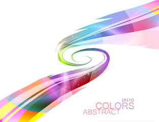 Swirl colors on a white vector abstract background