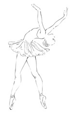 Sketch of dancing ballerina