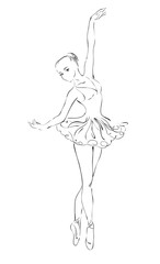 The sketch of the ballerina in dance © gelit