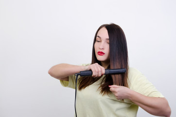 a girl does a hair-do