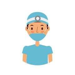 medical nurse man cartoon icon over white background. colorful design. vector illustration