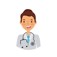medical doctor cartoon icon over white background. colorful design. vector illustration
