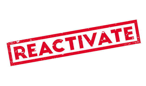 Reactivate rubber stamp. Grunge design with dust scratches. Effects can be easily removed for a clean, crisp look. Color is easily changed.