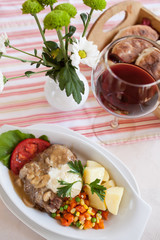 Dinner with wine