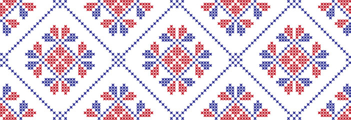 Embroidered cross-national pattern
