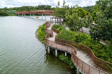Lorong Halus Bridge at Punggol Waterways, Singapore © happycreator