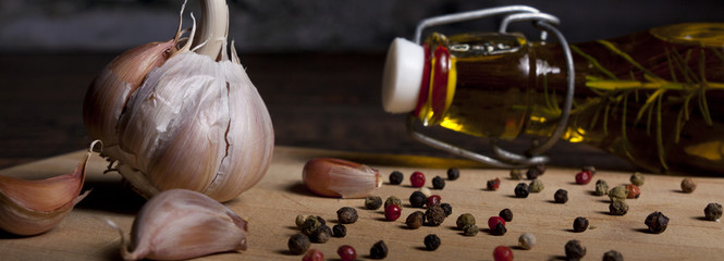 Homemade olive with rosemary and garlic