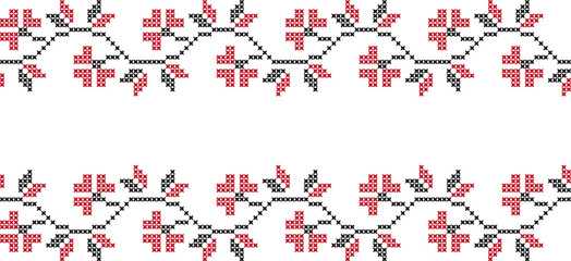 Embroidered cross-national pattern
