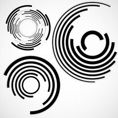 Abstract background of circles with lines, technology backdrop, geometric shapes