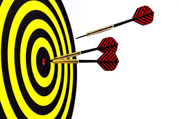 Target dart with arrow background ,metaphor to target marketing or target arrow concept.