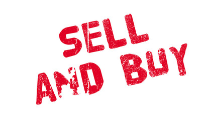 Sell And Buy rubber stamp. Grunge design with dust scratches. Effects can be easily removed for a clean, crisp look. Color is easily changed.