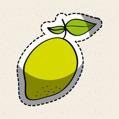 lemon fruit icon over white background. colorful desing. vector illustration