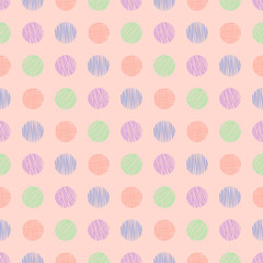 Seamless vector geometrical pattern with circles. endless background with hand drawn textured geometric figures. Graphic illustration Template for wrapping, web backgrounds, wallpaper, cover, print