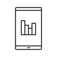 Smartphone statistics chart linear icon