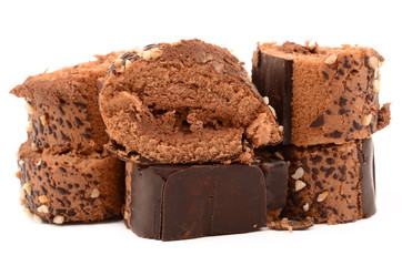 chocolate roll with nuts