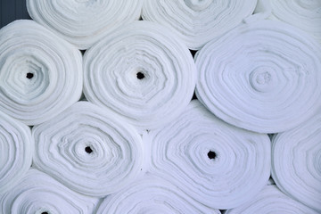 Sintepon. Insulation for clothing. Insulation material. The concept of sewing production.