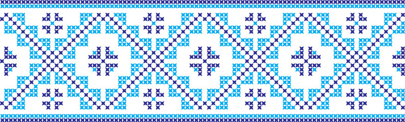 Embroidered cross-national pattern