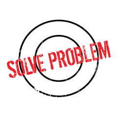 Solve Problem rubber stamp. Grunge design with dust scratches. Effects can be easily removed for a clean, crisp look. Color is easily changed.