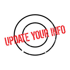 Update Your Info rubber stamp. Grunge design with dust scratches. Effects can be easily removed for a clean, crisp look. Color is easily changed.
