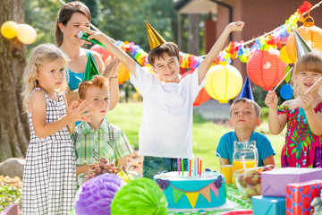 Children and birthday boy