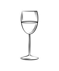 wineglass icon over white background. vector illustration
