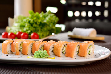 Classic California rolls in the restaurant supply