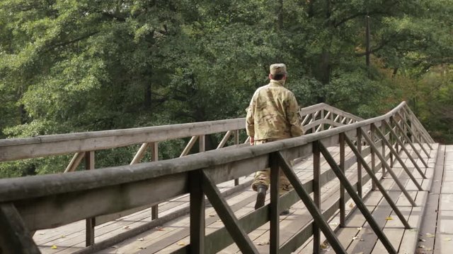 Soldier Goes Across The Bridge