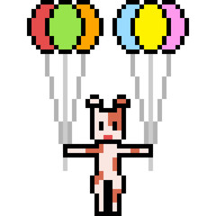 vector pixel art balloon dog