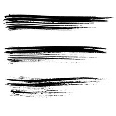 Set of ink vector brush strokes. Vector illustration. Grunge hand drawn watercolor texture.