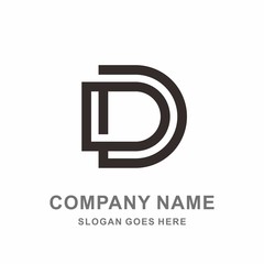Monogram Letter D Square Circle Strips Architecture Interior Construction Business Company Stock Vector Logo Design Template 