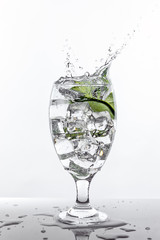 Refreshing glass of cold water.