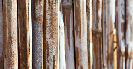 a wall build on wicker bamboo