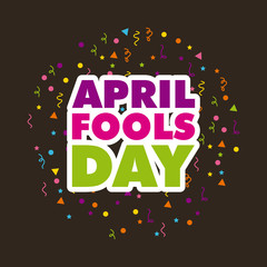april fools day card over black background. colorful desing. vector illustration
