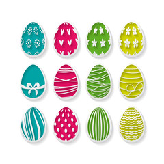 set of paper eggs with patterns