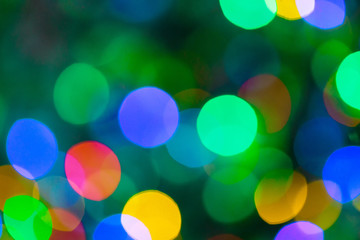 Abstract defocused blurred bokeh background. Colorful blurred lights