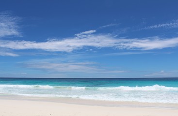 Fototapeta na wymiar Beach, ocean and sky.