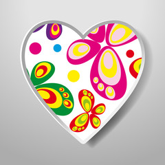 Paper Heart isolated on white background. Icon. Greeting card with a holiday on Valentine's day, March 8, Mother's Day, marriage, etc.