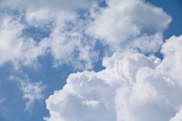 blue sky bright and big cloud beautiful, art of nature  with copy space for add text