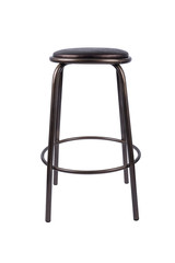 Black metal stool on a white background