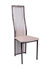 White vinyl stool chair on white background, work with path