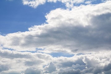 blue sky with big cloud and raincloud, art of nature beautiful and copy space for add text