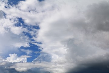blue sky with big cloud and raincloud, art of nature beautiful and copy space for add text