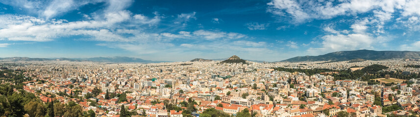 Fototapeta na wymiar very big panorama of Athen cityscape